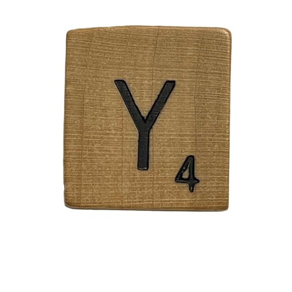 Scrabble Game Piece Letter Y Replacement Wood Tile Genuine Standard Edition mq - Picture 1 of 2
